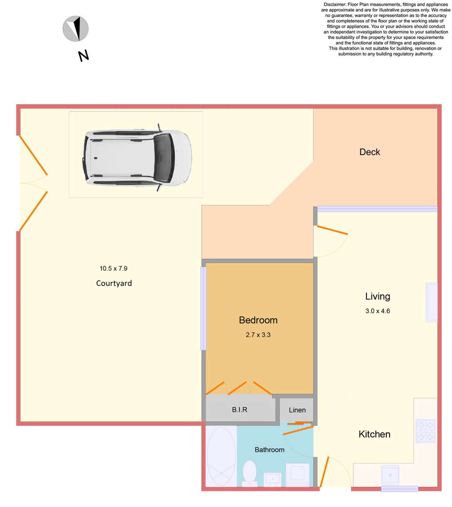 Floorplan of Homely apartment listing, 1/2 St Kinnord Street, Aberfeldie VIC 3040