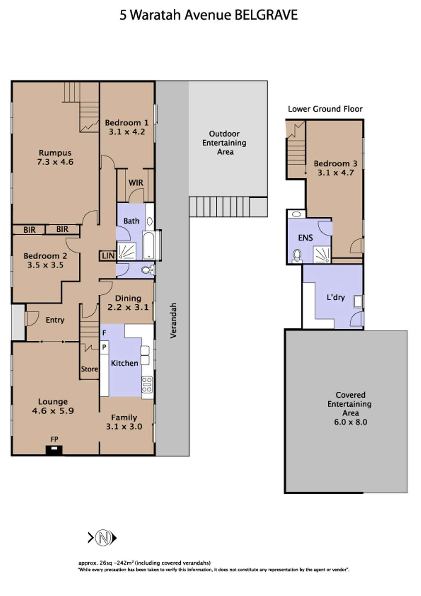 Floorplan of Homely house listing, 5 Waratah Avenue, Belgrave VIC 3160