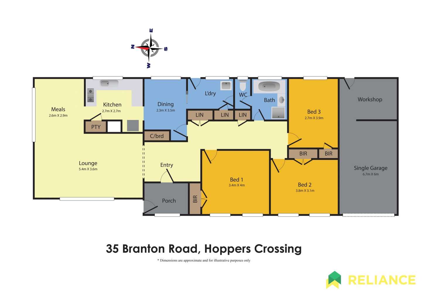 Floorplan of Homely house listing, 35 Branton Road, Hoppers Crossing VIC 3029