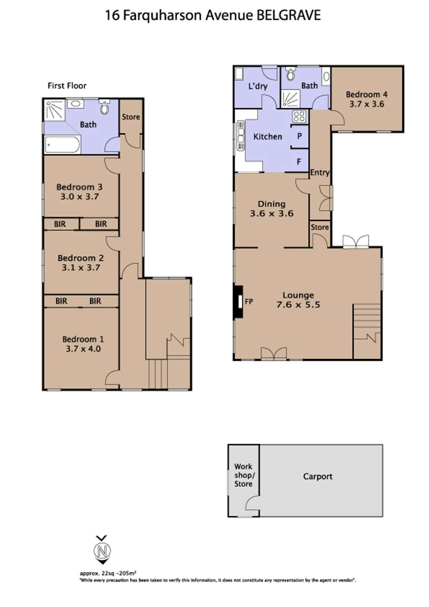 Floorplan of Homely house listing, 16 Farquharson Avenue, Belgrave VIC 3160