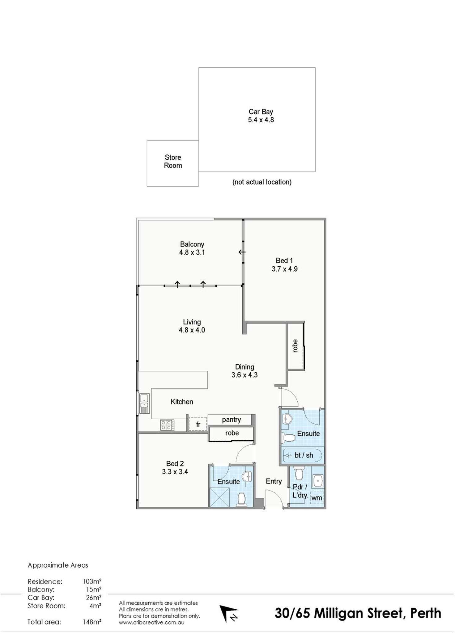 Floorplan of Homely apartment listing, 30/65 Milligan St, Perth WA 6000