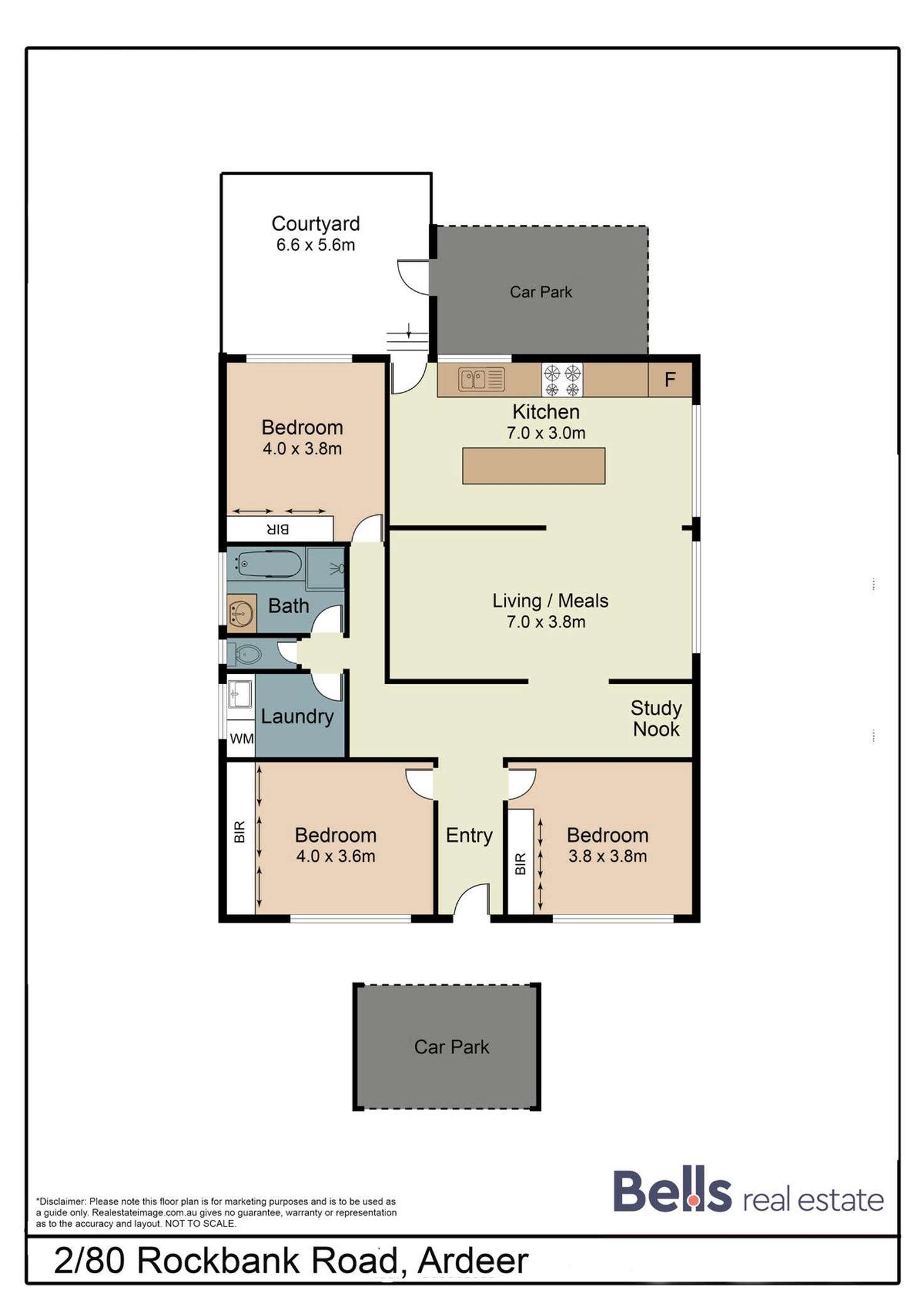 Floorplan of Homely unit listing, 2/80 Rockbank Road, Ardeer VIC 3022