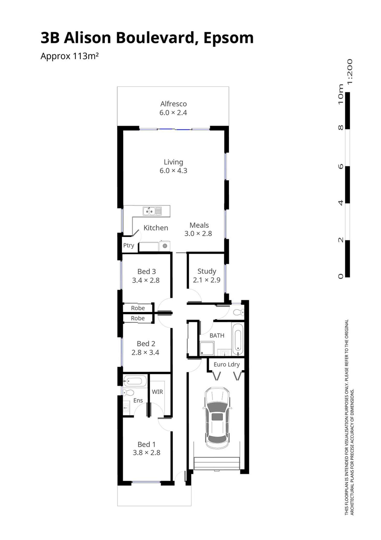 Floorplan of Homely house listing, 3B Alison Boulevard, Epsom VIC 3551