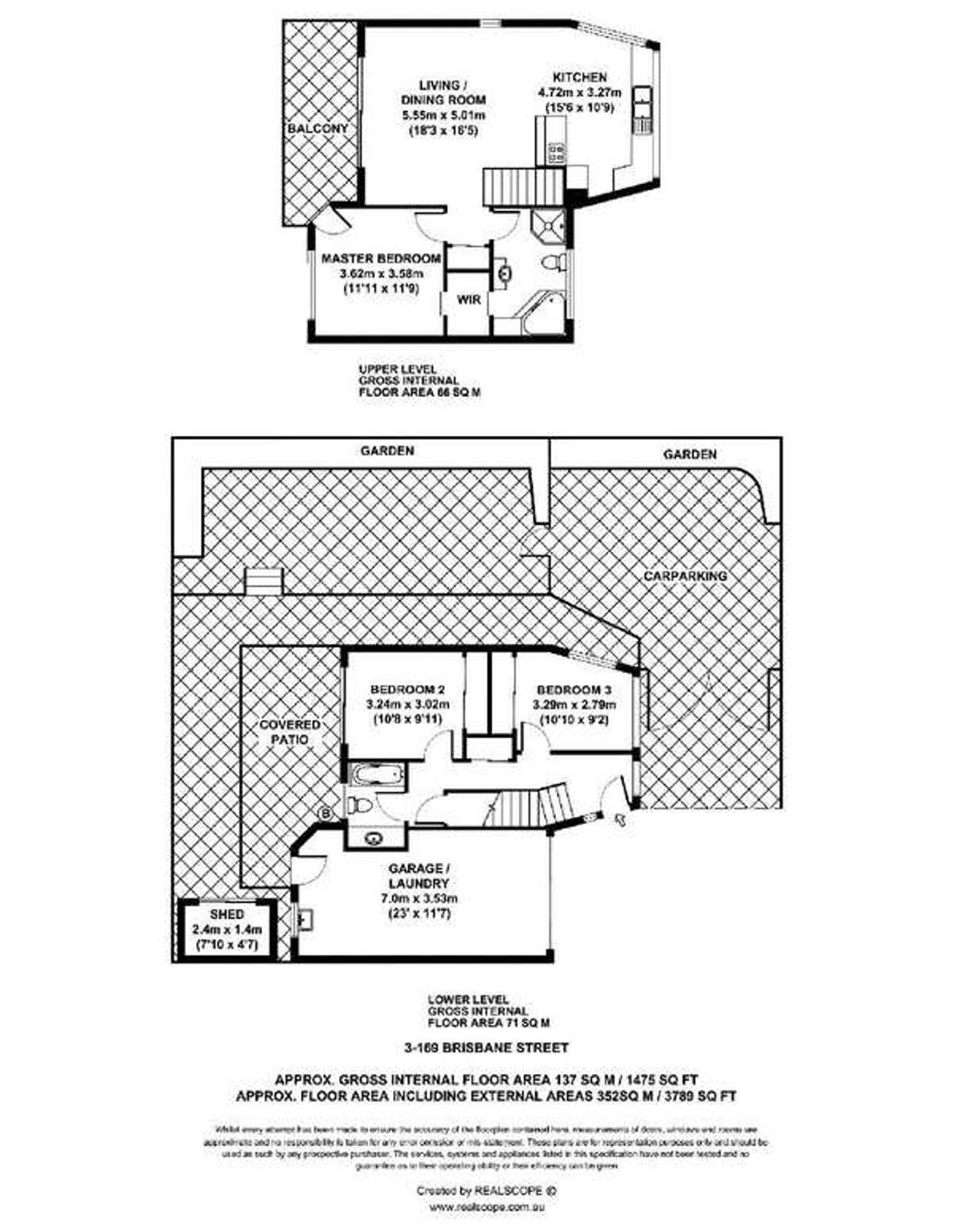Floorplan of Homely townhouse listing, 3/169 Brisbane Street, Bulimba QLD 4171