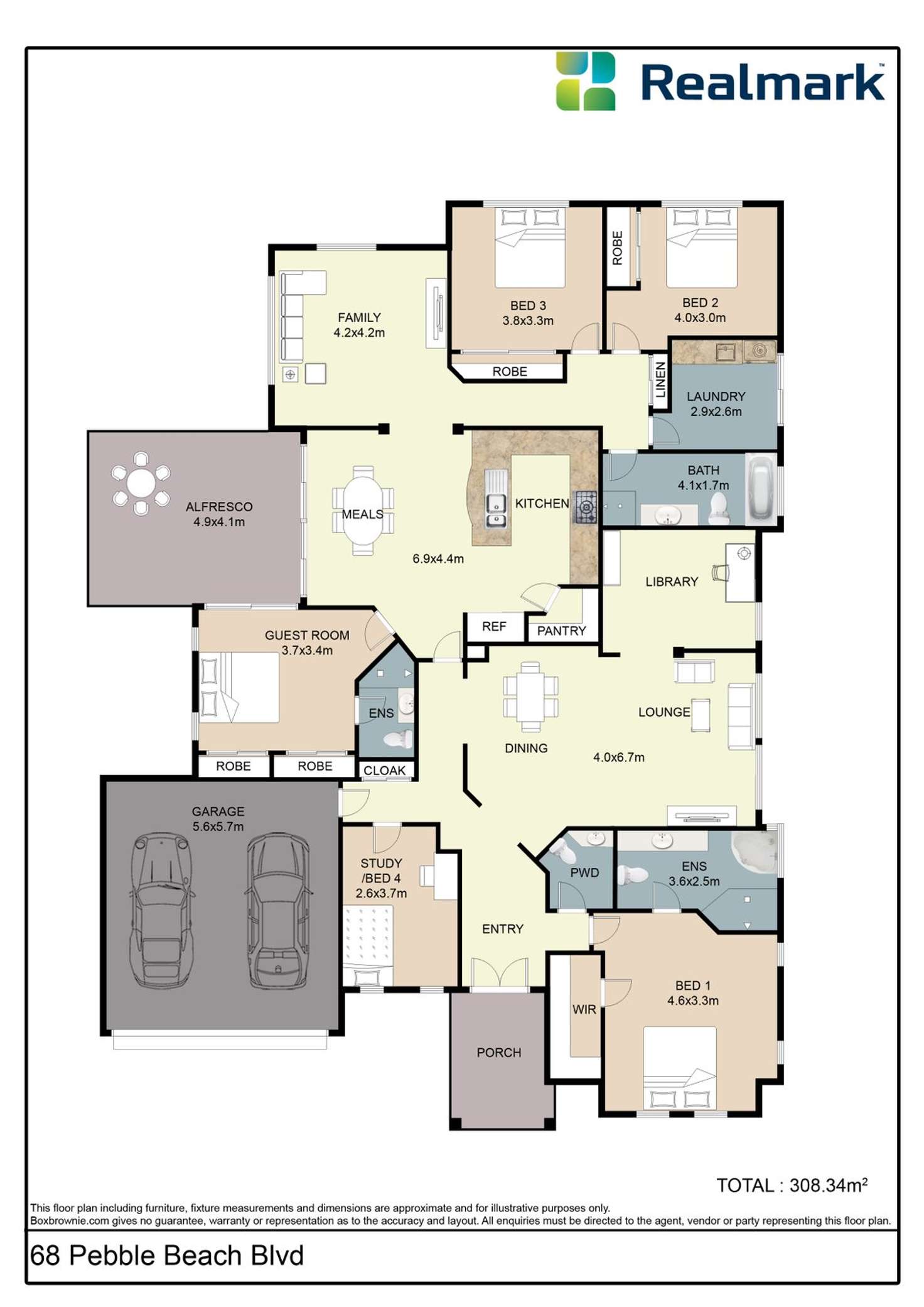 Floorplan of Homely house listing, 68 Pebble Beach Boulevard, Meadow Springs WA 6210