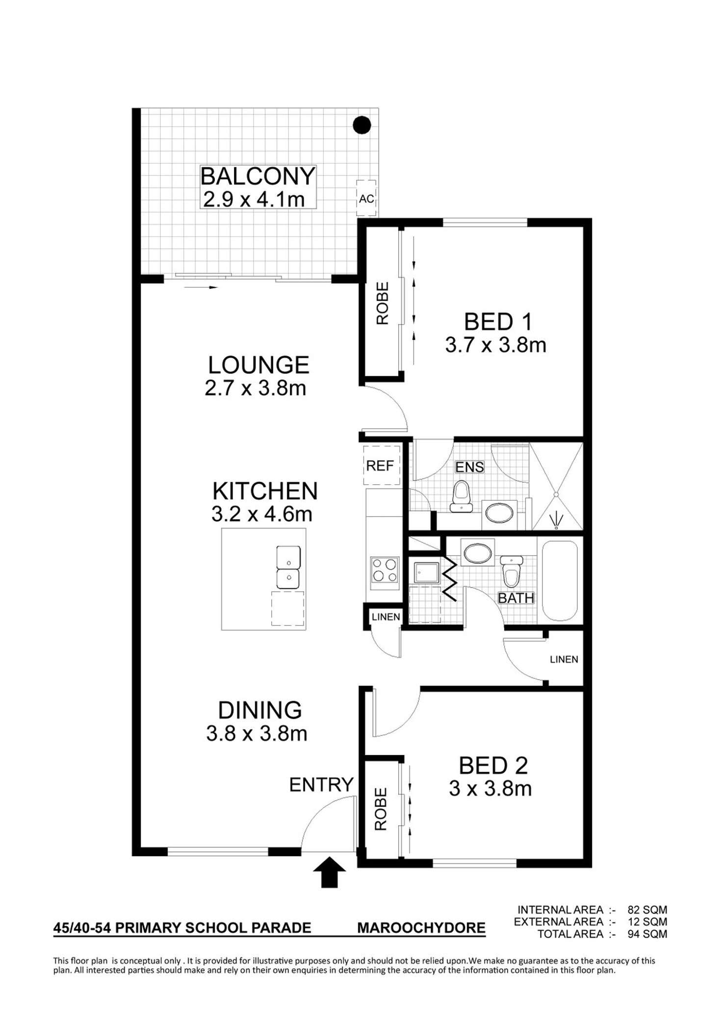 Floorplan of Homely apartment listing, 45/40-54 Primary School Court, Maroochydore QLD 4558