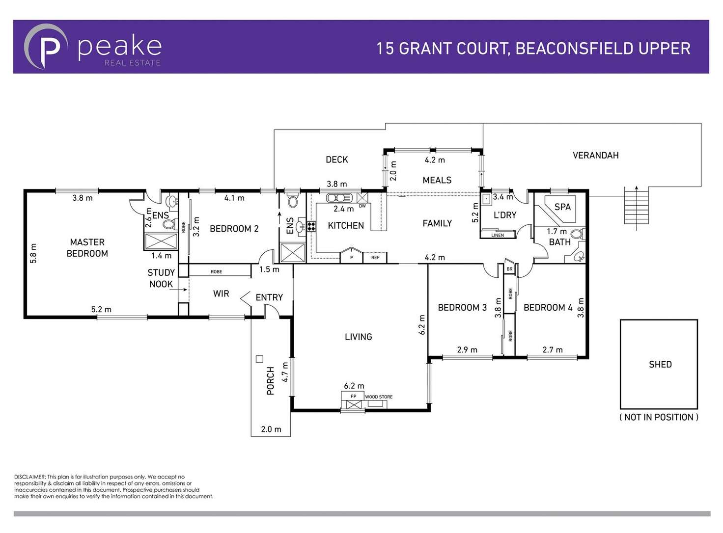 Floorplan of Homely house listing, 15 Grant Court, Beaconsfield Upper VIC 3808