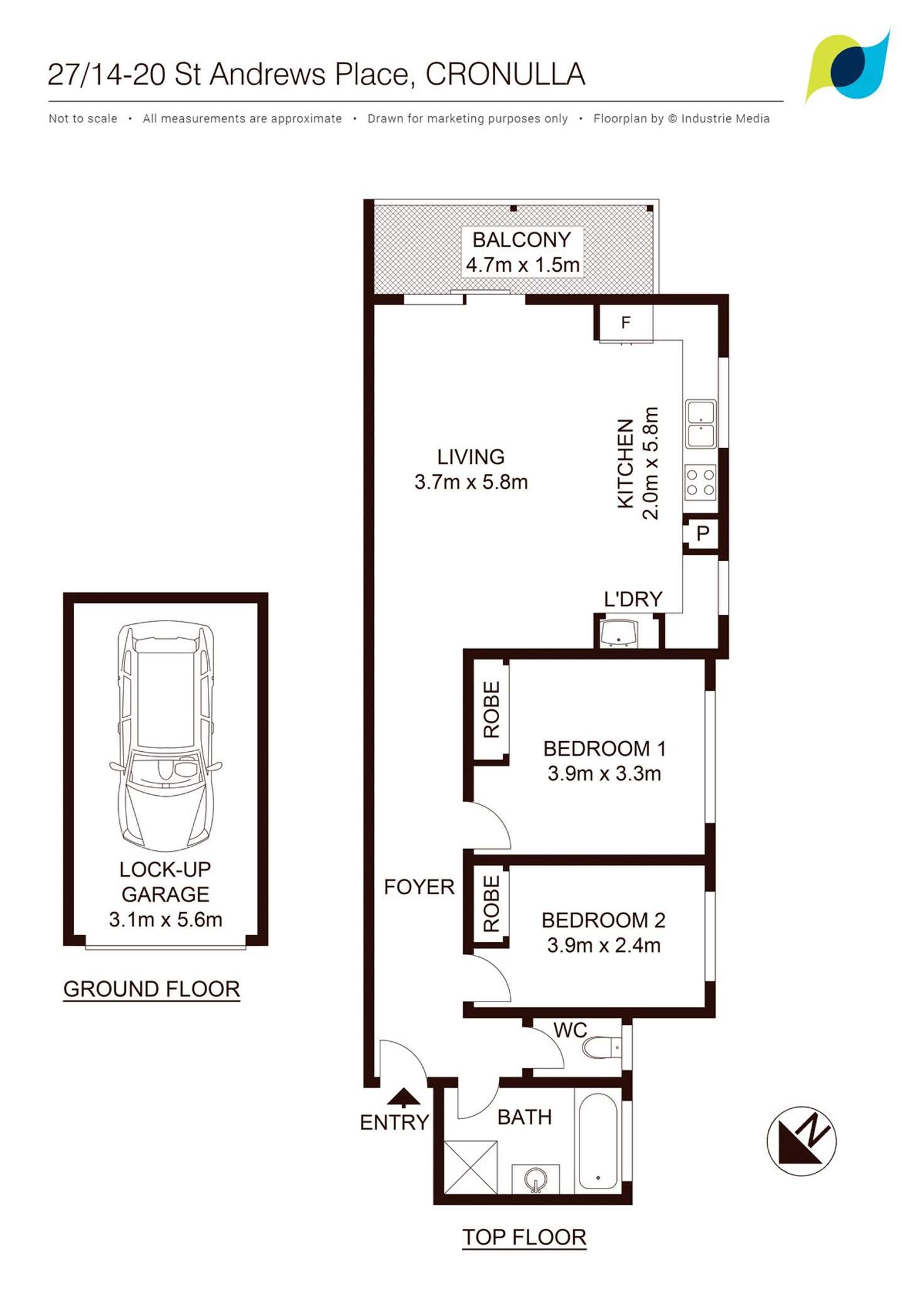 Floorplan of Homely apartment listing, 27/14-20 St Andrews Place, Cronulla NSW 2230