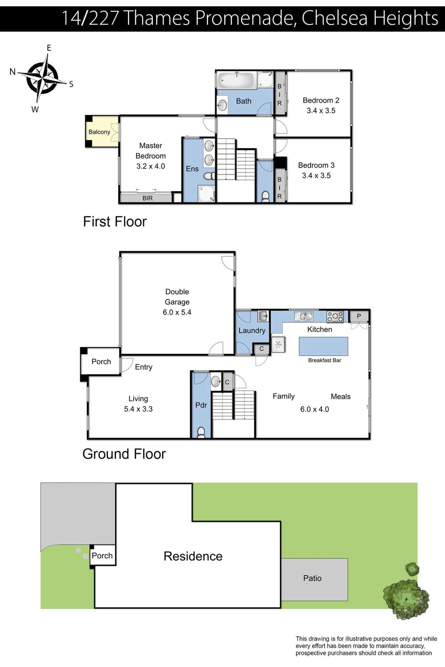 Floorplan of Homely townhouse listing, 14/227 Thames Promenade, Chelsea Heights VIC 3196