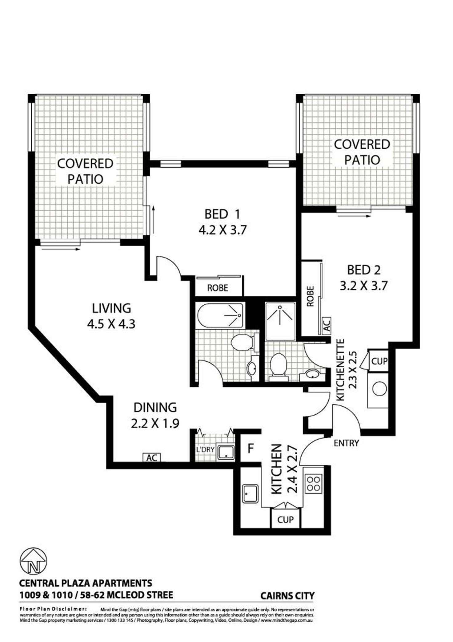 Floorplan of Homely apartment listing, 1009/58-62 McLeod Street, Cairns City QLD 4870