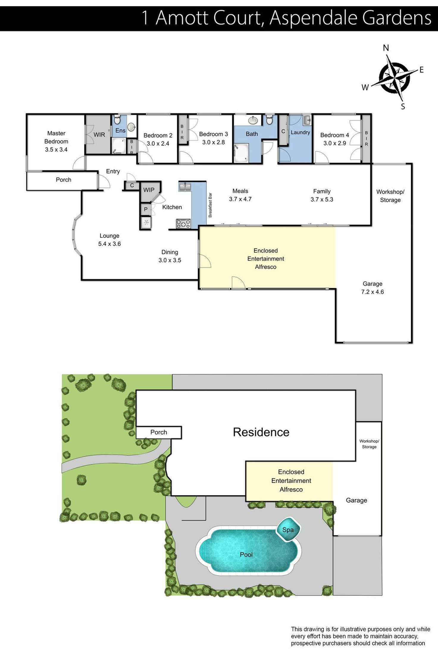 Floorplan of Homely house listing, 1 Amott Court, Aspendale Gardens VIC 3195