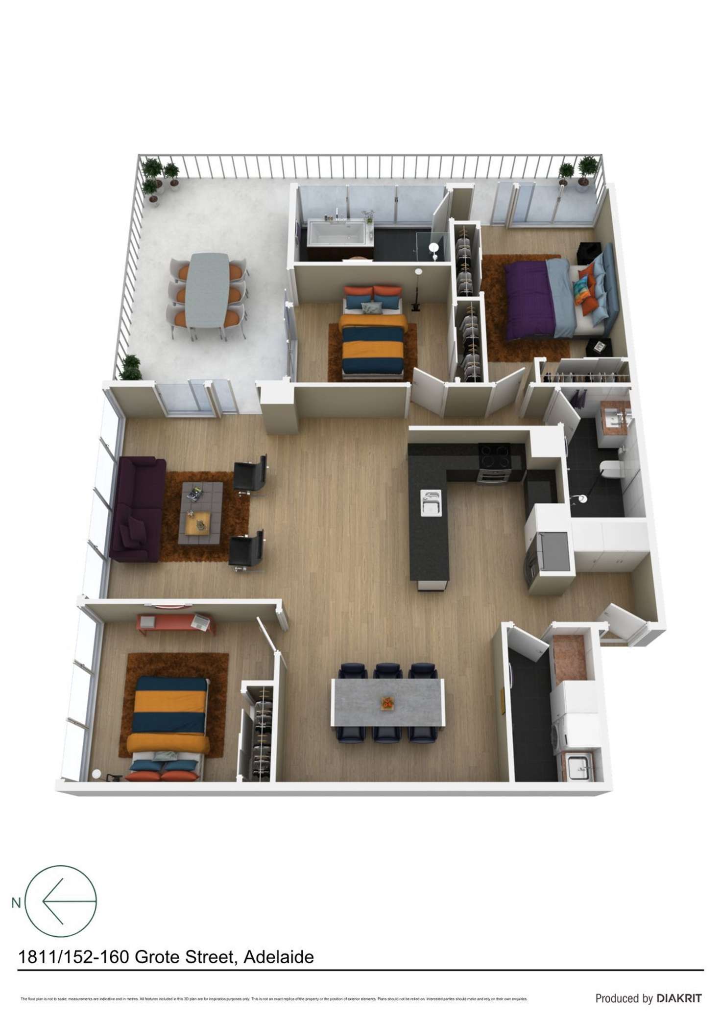 Floorplan of Homely apartment listing, 1811/152-160 Grote Street, Adelaide SA 5000