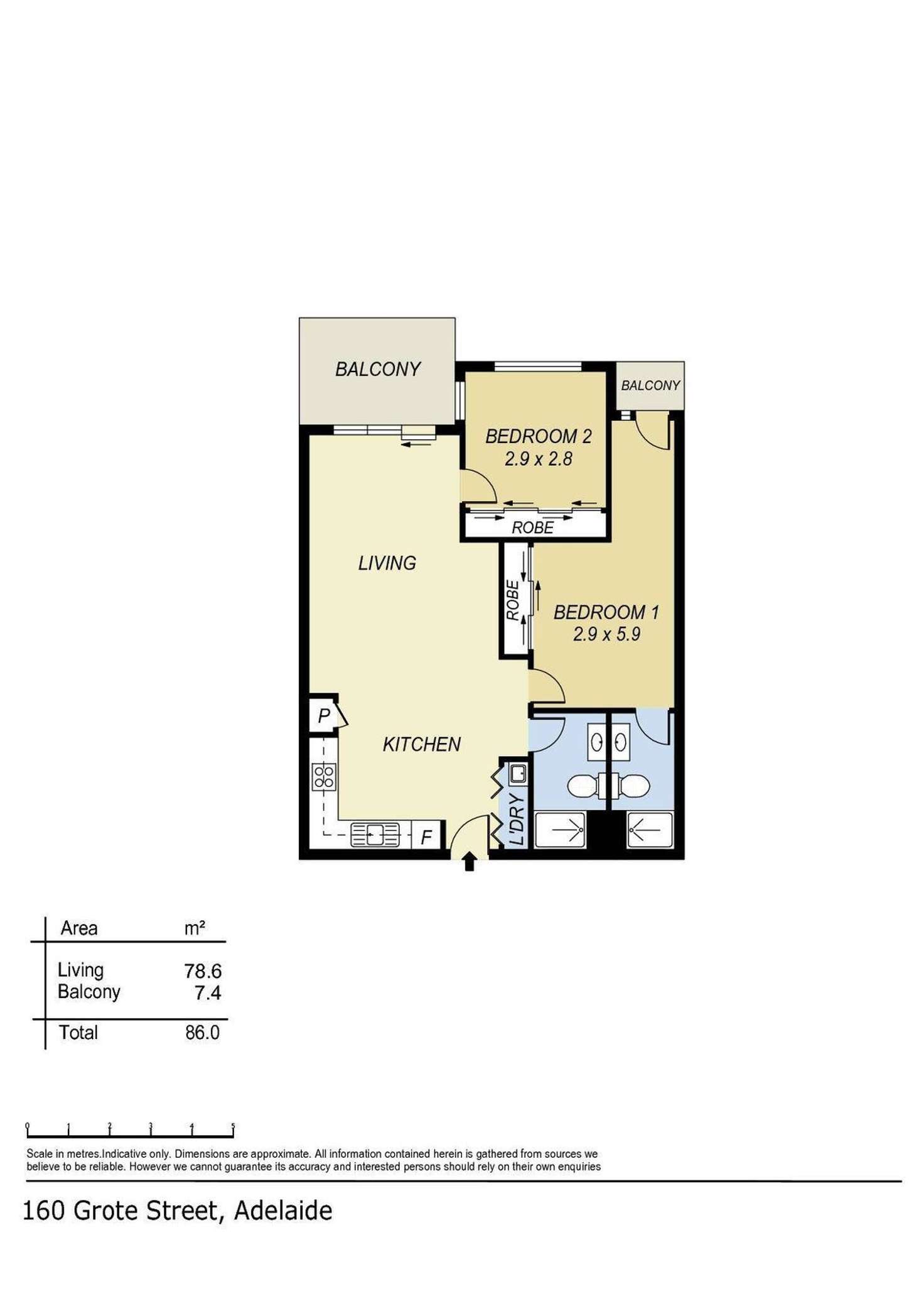Floorplan of Homely apartment listing, 1015/160 Grote Street, Adelaide SA 5000