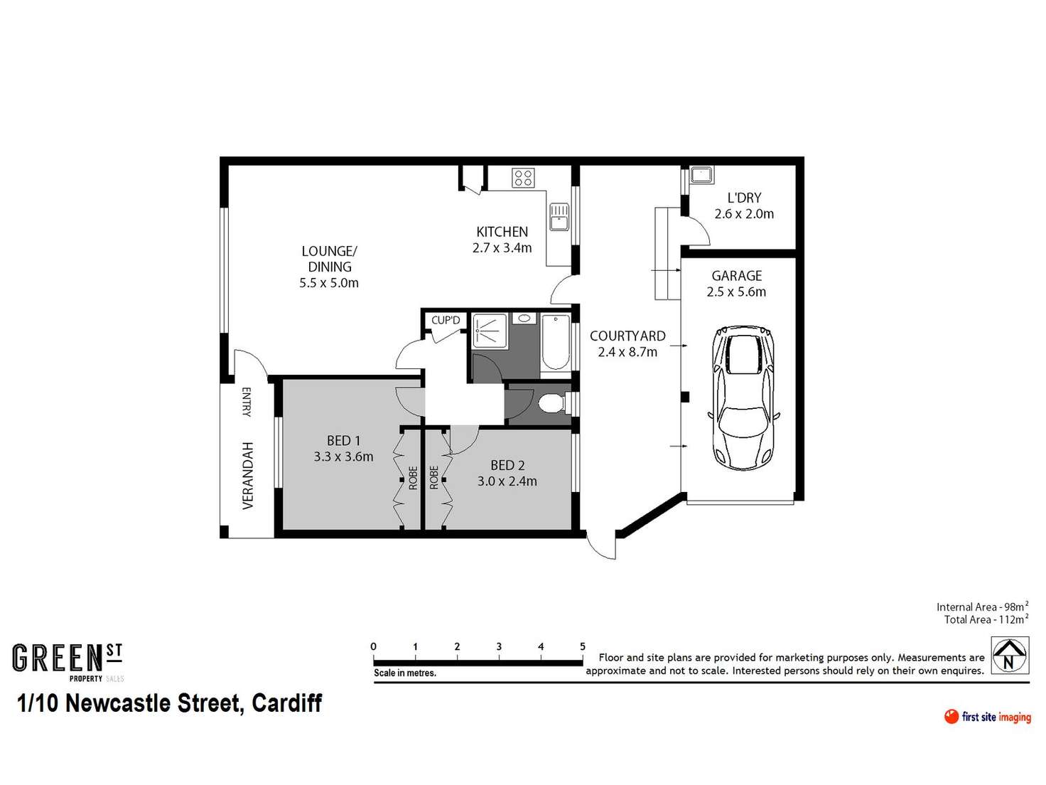 Floorplan of Homely unit listing, 1/10 Newcastle Street, Cardiff NSW 2285