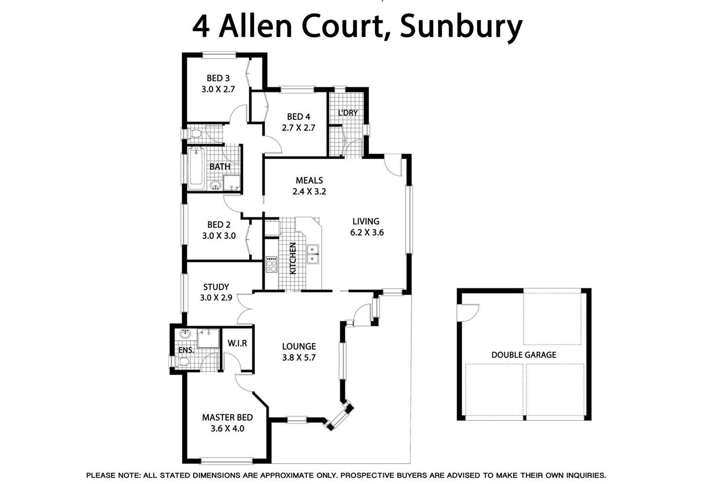 Floorplan of Homely house listing, 4 Allen Court, Sunbury VIC 3429