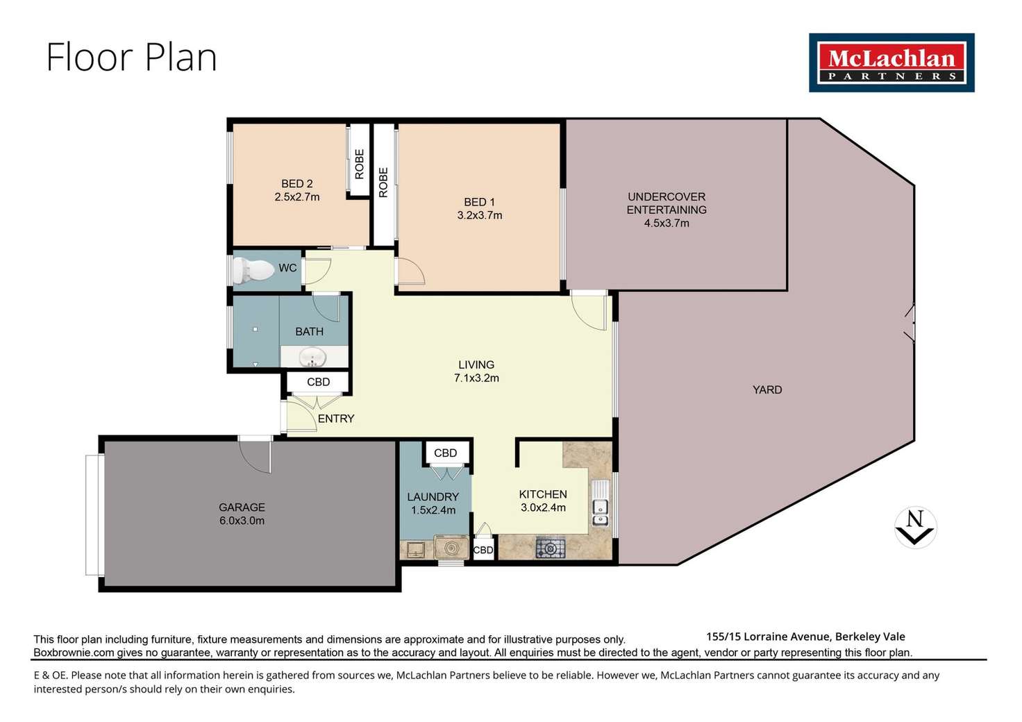 Floorplan of Homely unit listing, 155/15 Lorraine Avenue, Berkeley Vale NSW 2261