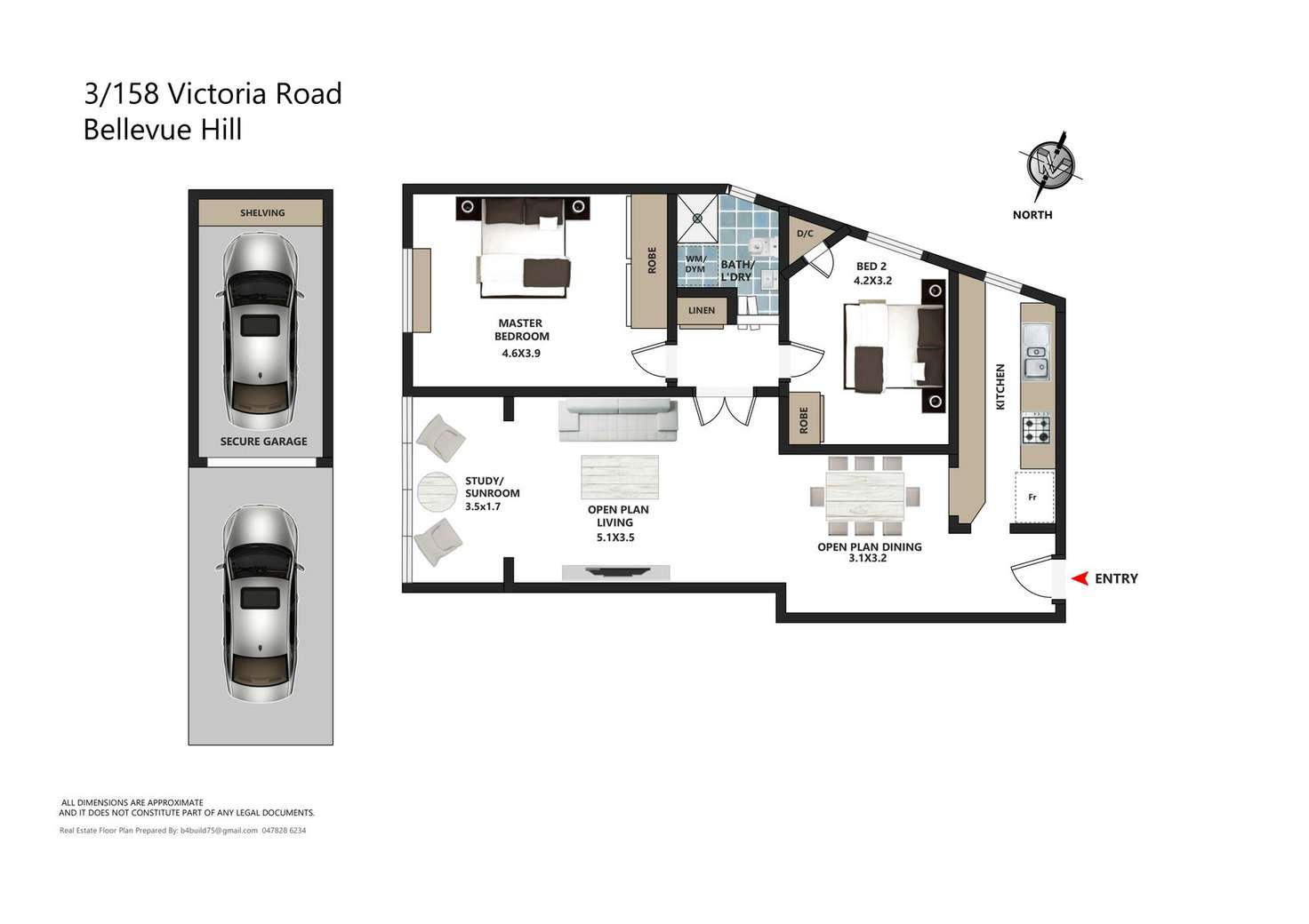 Floorplan of Homely apartment listing, 3/158 Victoria Road, Bellevue Hill NSW 2023