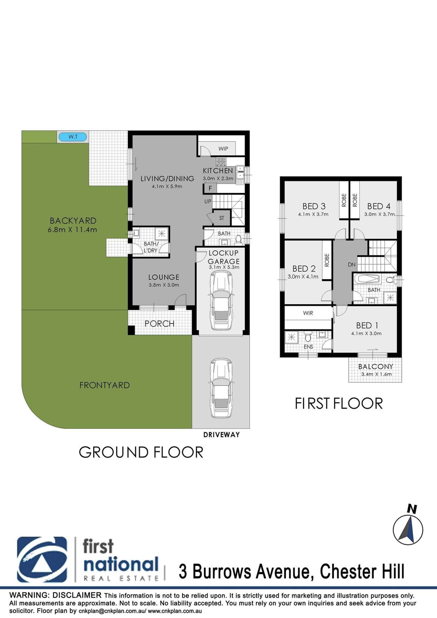 Floorplan of Homely semiDetached listing, 3 Burrows Avenue, Chester Hill NSW 2162