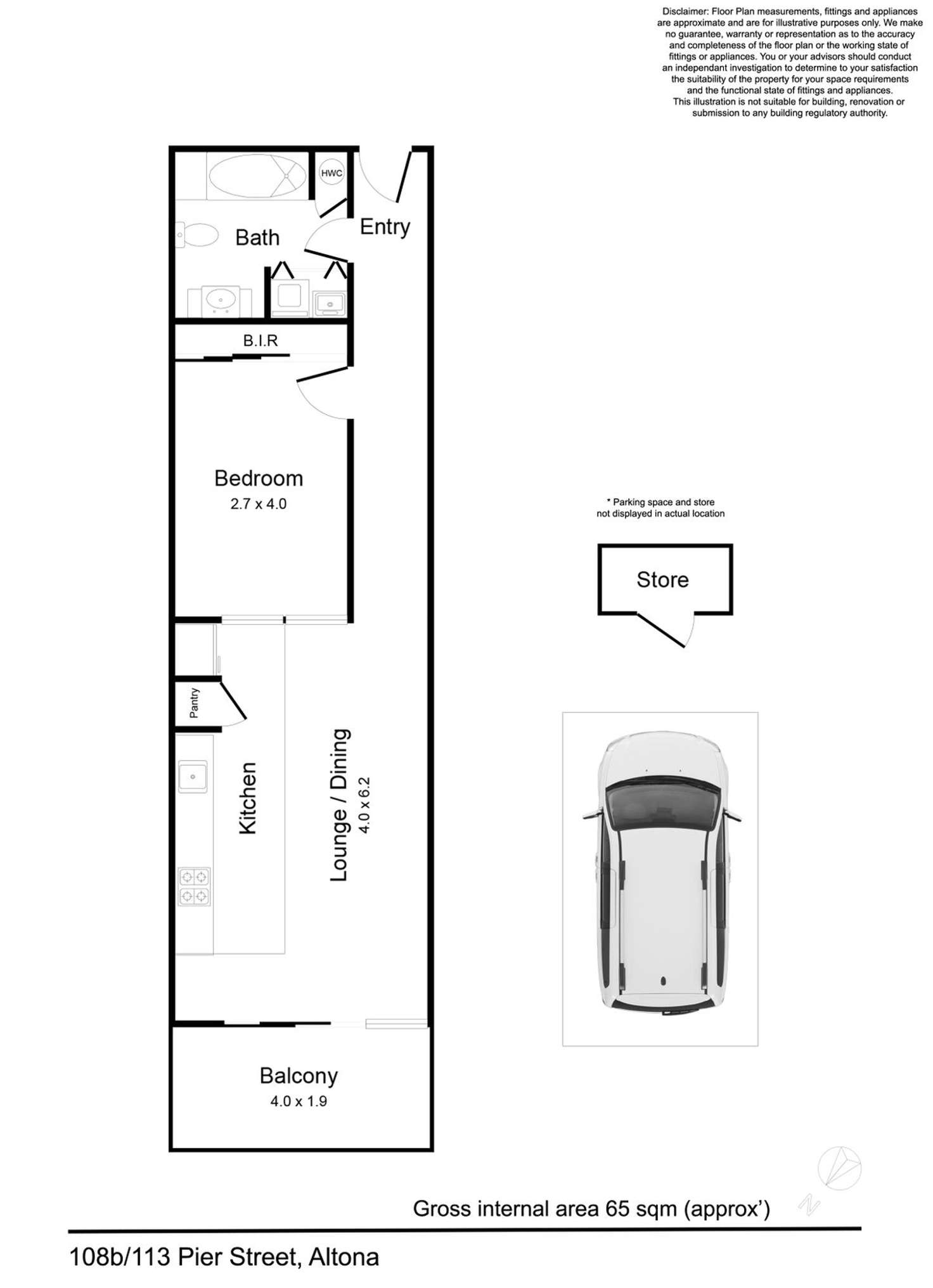 Floorplan of Homely apartment listing, 108B/113 Pier Street, Altona VIC 3018