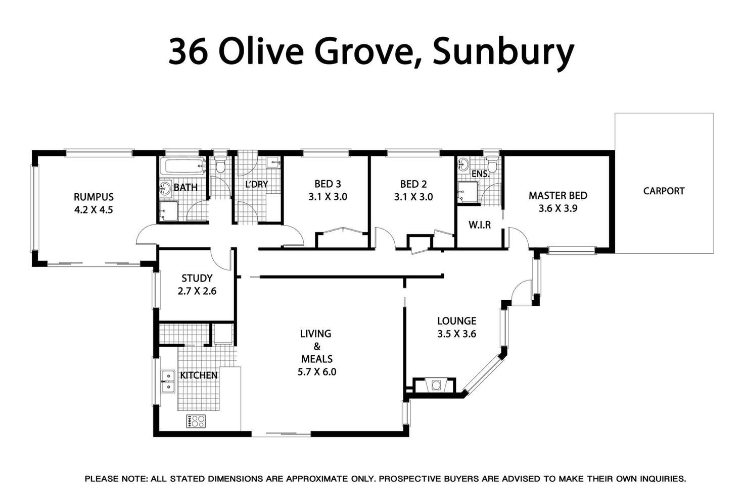 Floorplan of Homely house listing, 36 Olive Grove, Sunbury VIC 3429