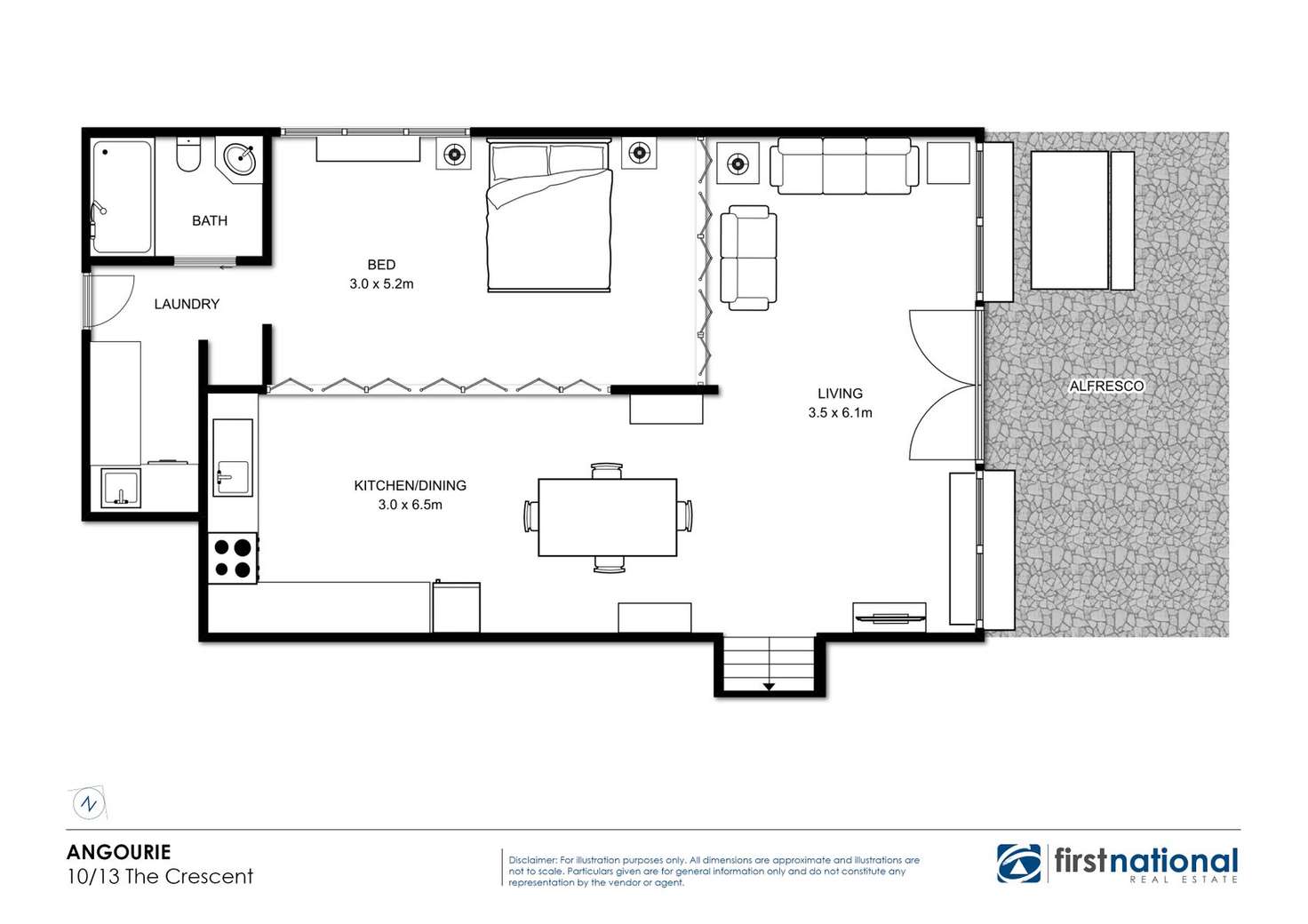 Floorplan of Homely studio listing, 10/13 The Crescent, Angourie NSW 2464