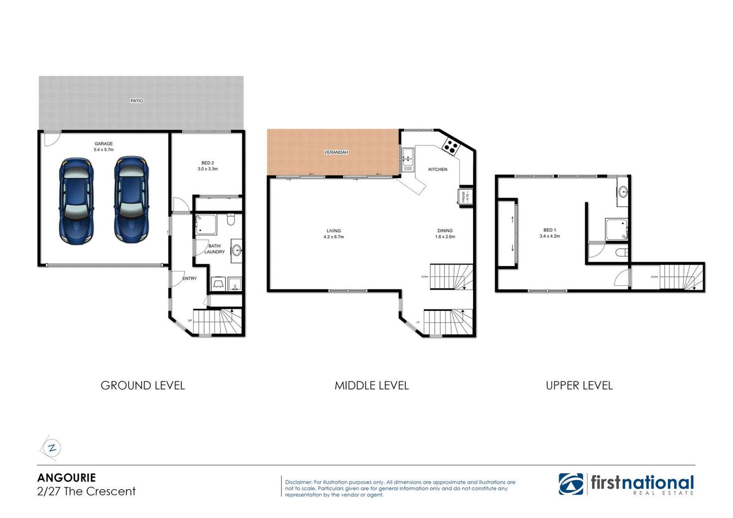 Floorplan of Homely townhouse listing, 2/27 The Crescent, Angourie NSW 2464