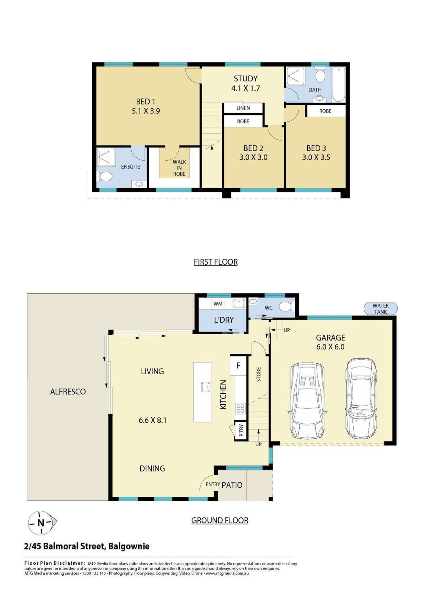 Floorplan of Homely townhouse listing, 2/45 Balmoral Street, Balgownie NSW 2519
