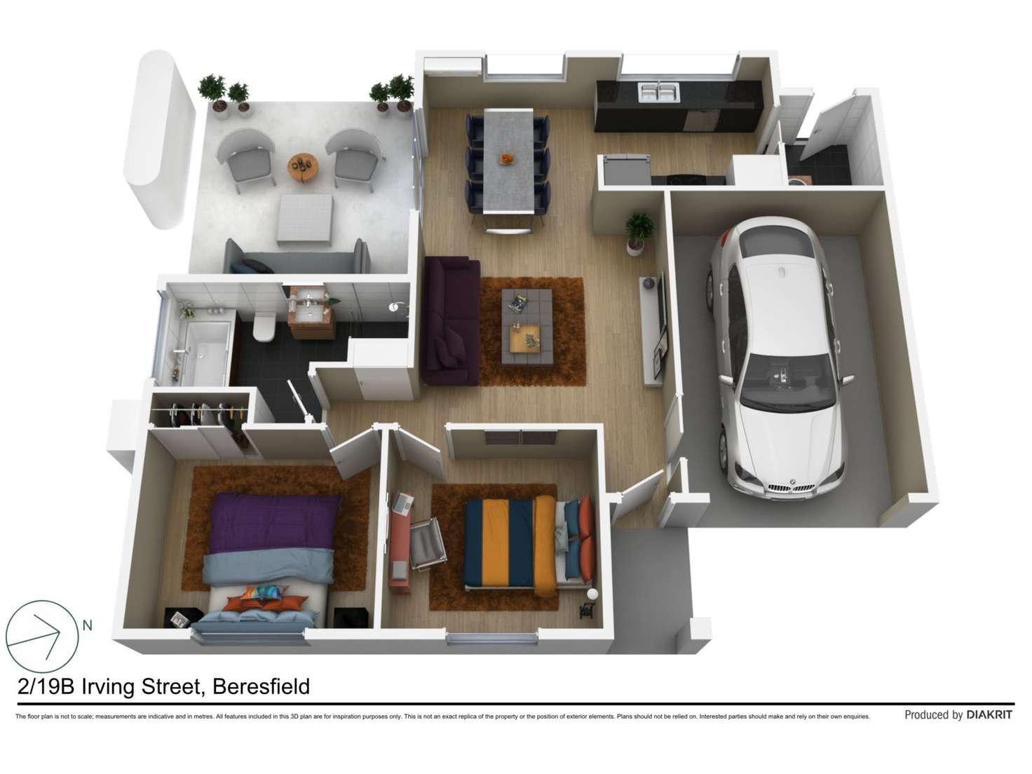 Floorplan of Homely semiDetached listing, 2/19B Irving Street, Beresfield NSW 2322