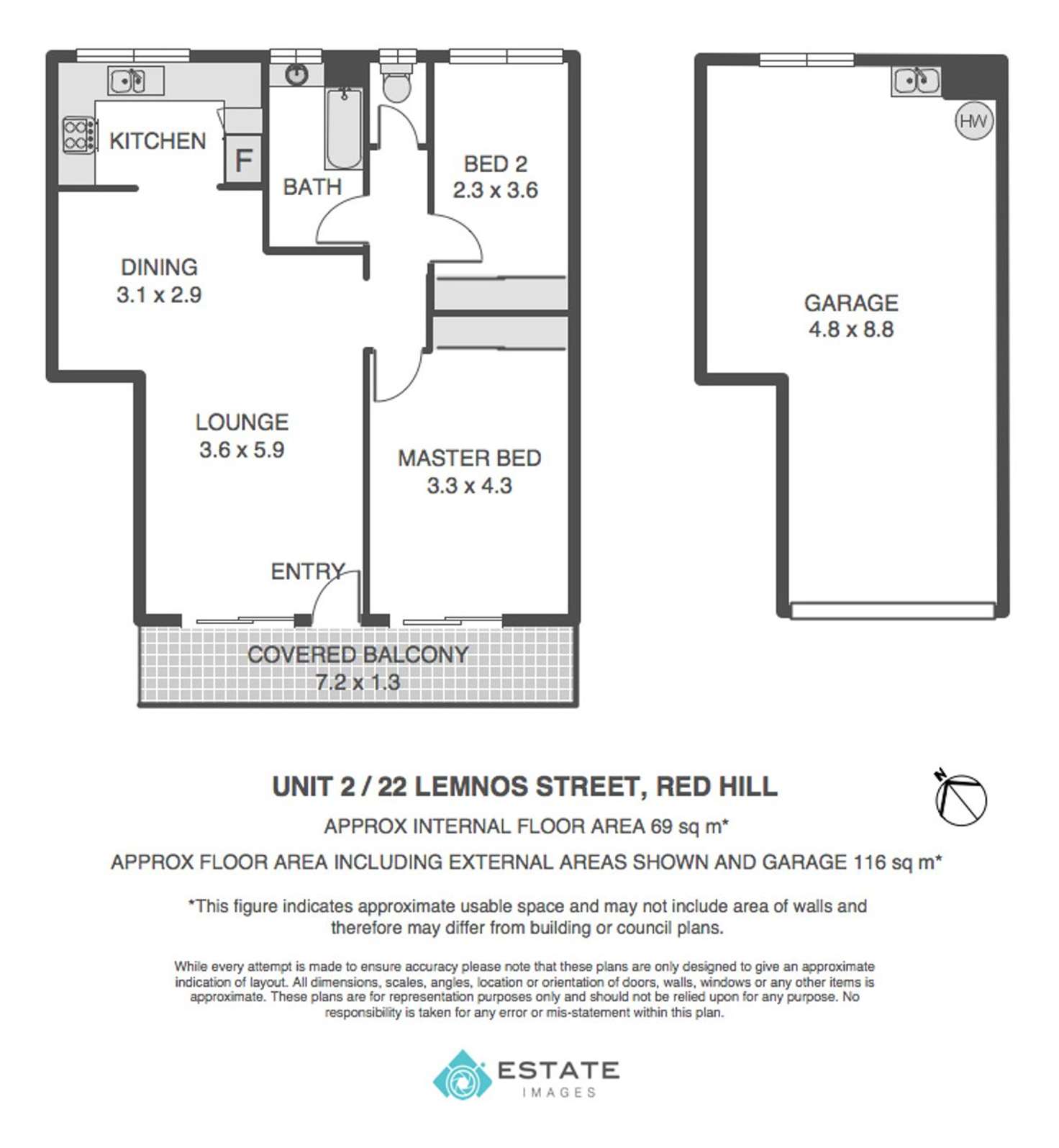 Floorplan of Homely unit listing, 2/22 Lemnos Street, Red Hill QLD 4059