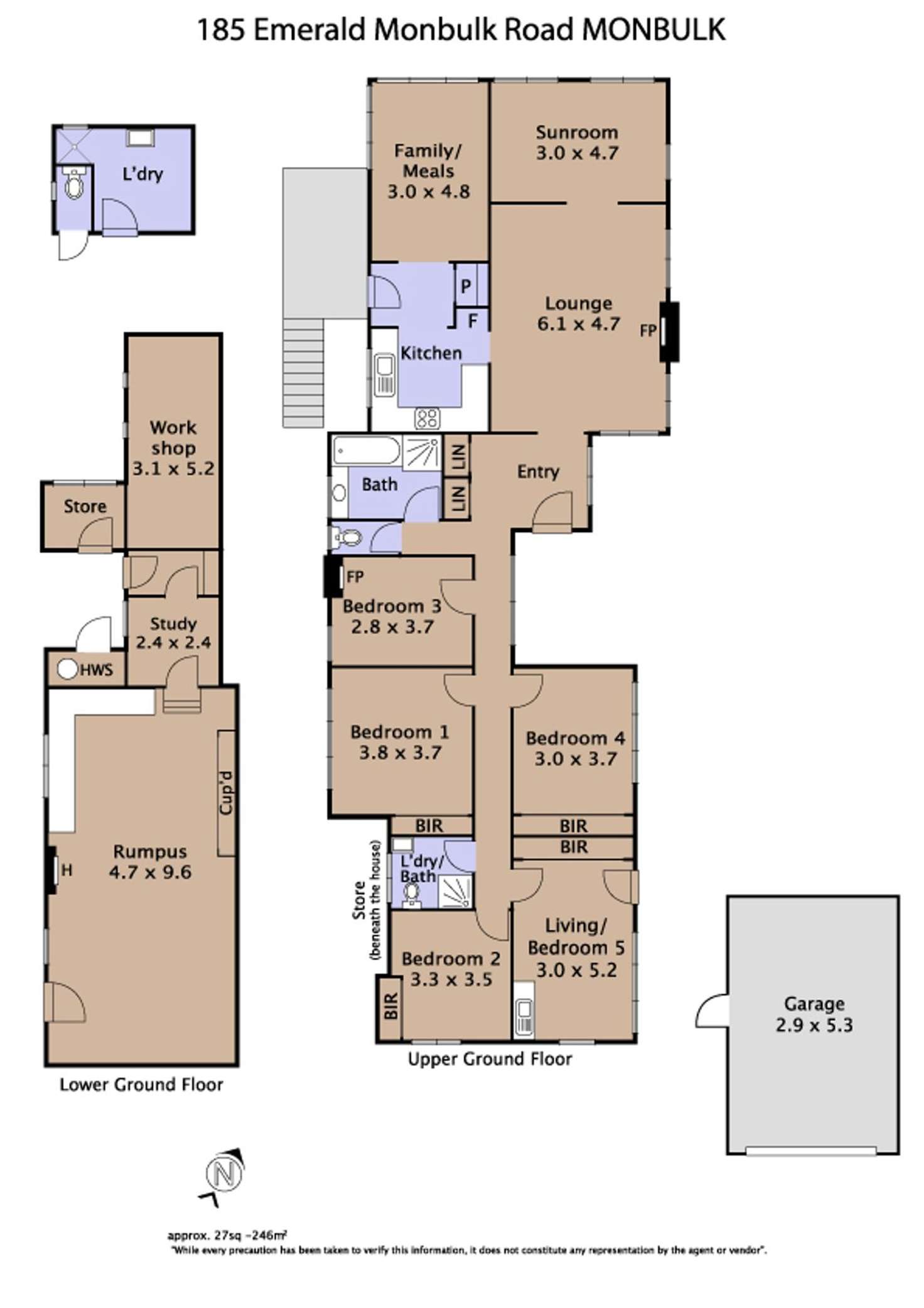 Floorplan of Homely house listing, 185 Emerald-Monbulk Road, Monbulk VIC 3793