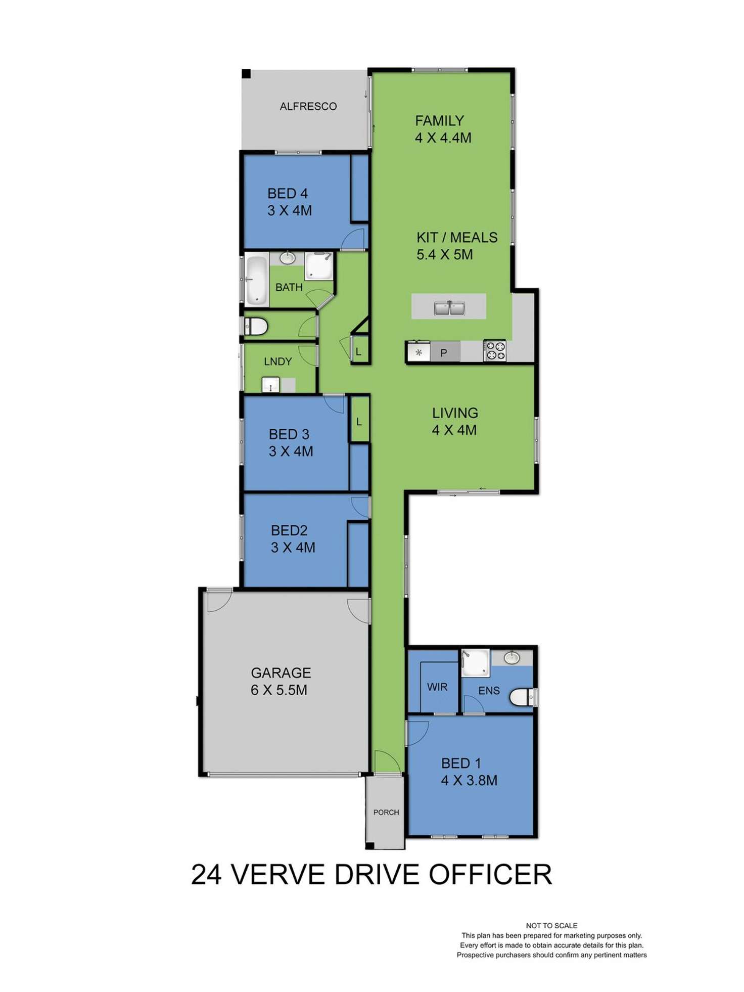 Floorplan of Homely house listing, 24 Verve Drive, Officer VIC 3809