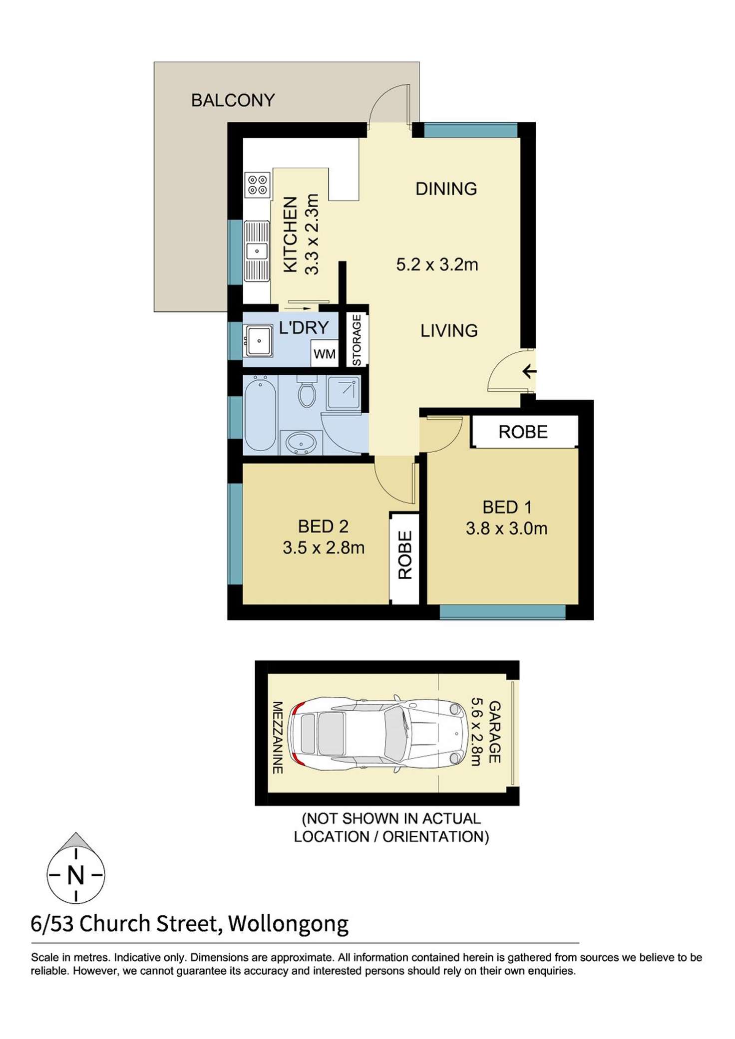 Floorplan of Homely apartment listing, 6/53 Church Street, Wollongong NSW 2500