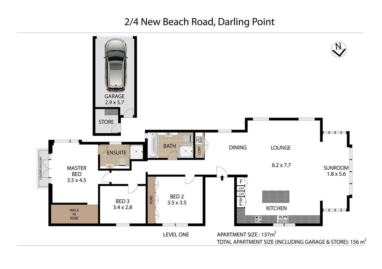 Floorplan of Homely apartment listing, 2/4 New Beach Road, Darling Point NSW 2027