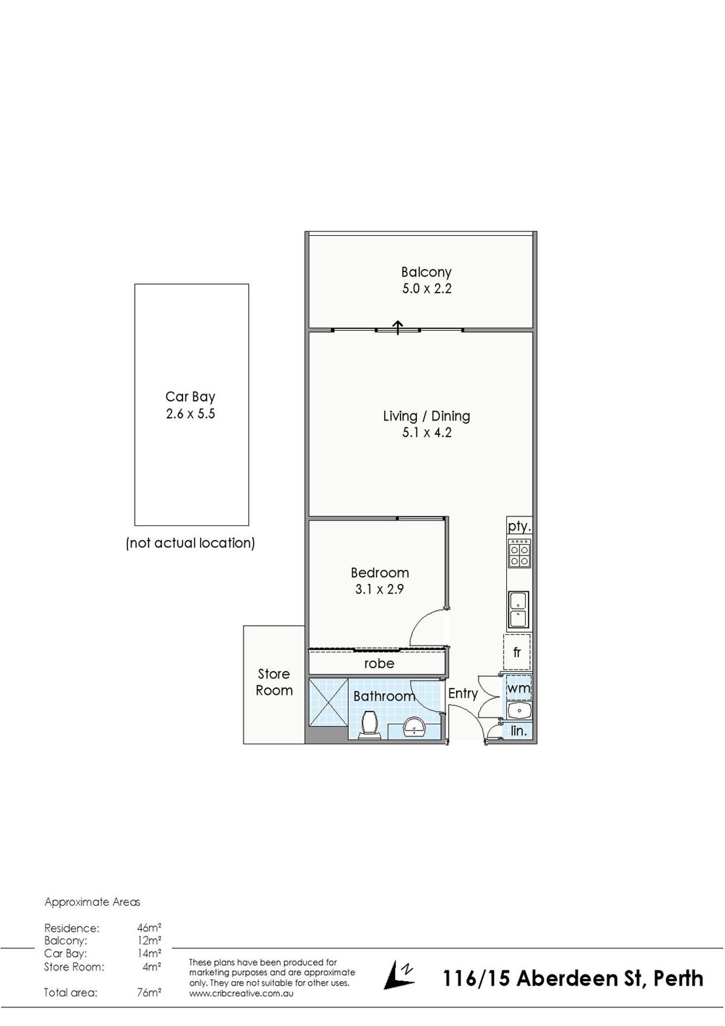 Floorplan of Homely apartment listing, 116/15 Aberdeen Street, Perth WA 6000