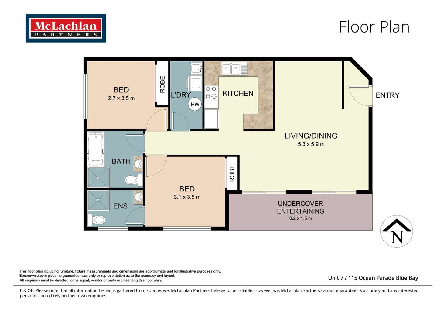 Floorplan of Homely unit listing, 7/115-117 Ocean Parade, Blue Bay NSW 2261