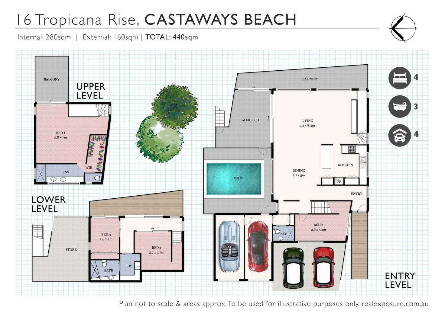 Floorplan of Homely house listing, 16 Tropicana Rise, Castaways Beach QLD 4567