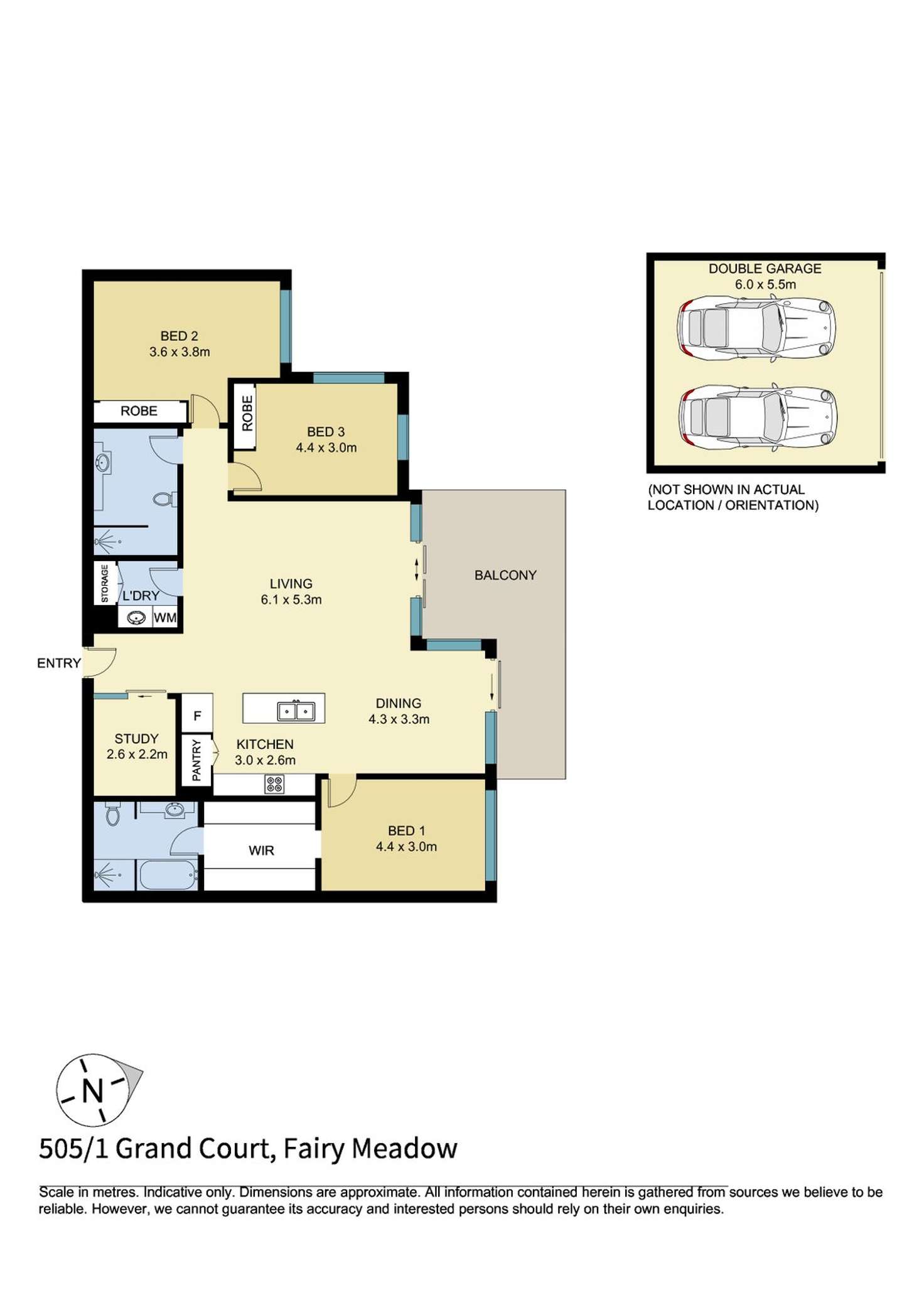 Floorplan of Homely apartment listing, 505/1 Grand Court, Fairy Meadow NSW 2519