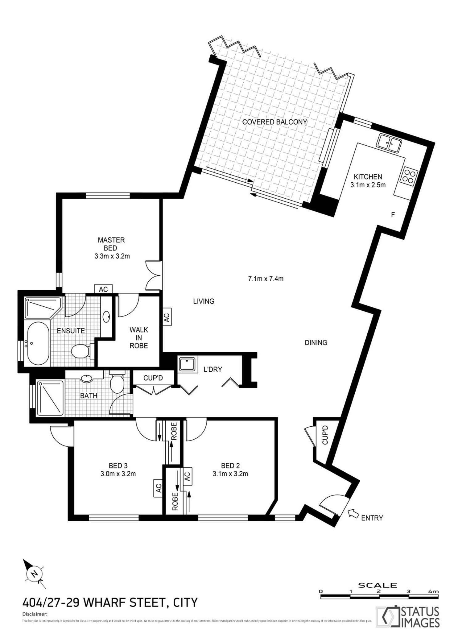 Floorplan of Homely apartment listing, 404/27-29 Wharf St, Cairns City QLD 4870