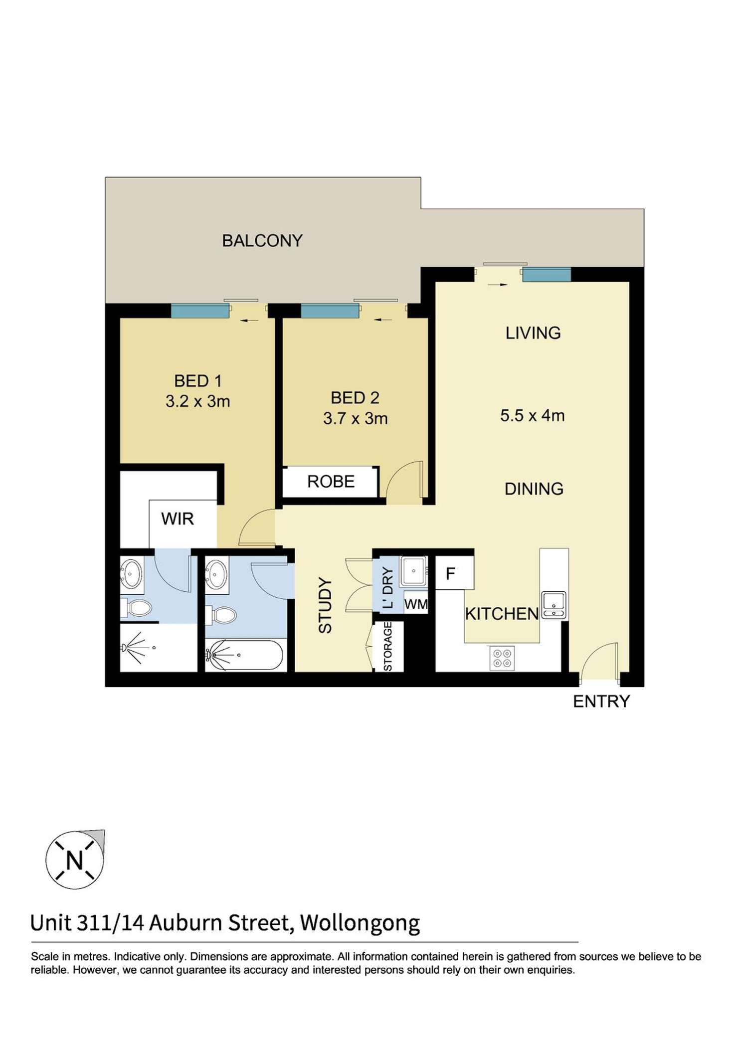 Floorplan of Homely apartment listing, 311/14 Auburn Street, Wollongong NSW 2500