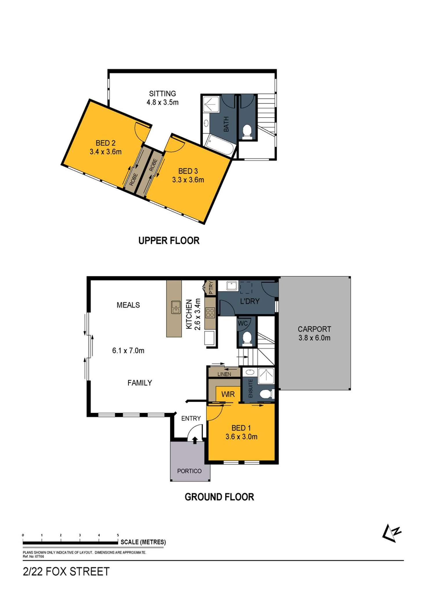 Floorplan of Homely townhouse listing, 2/22 Fox Street, East Bendigo VIC 3550