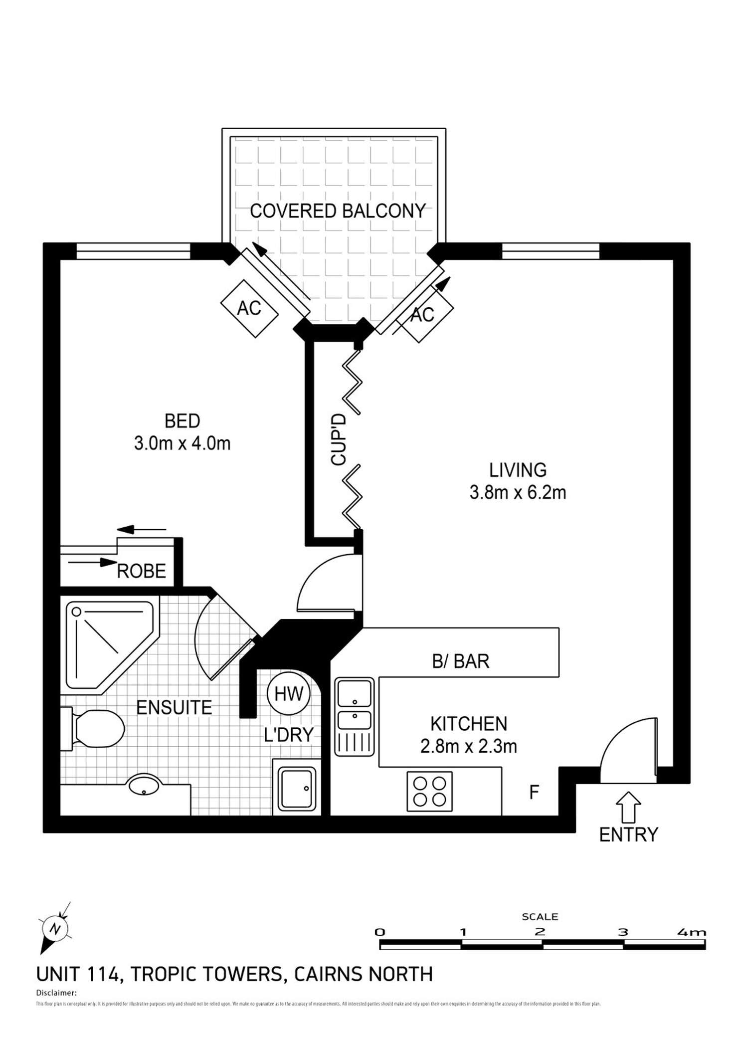 Floorplan of Homely unit listing, 114/294-298 Sheridan Street, Cairns North QLD 4870