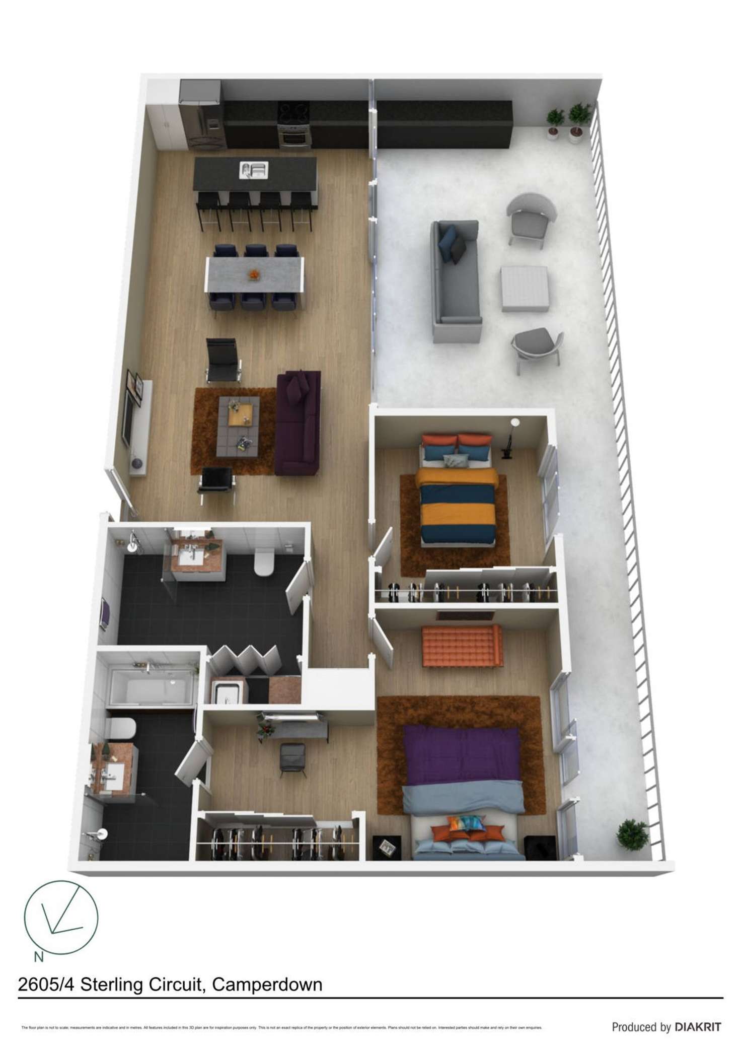 Floorplan of Homely apartment listing, 2605/4 Sterling Circuit, Camperdown NSW 2050