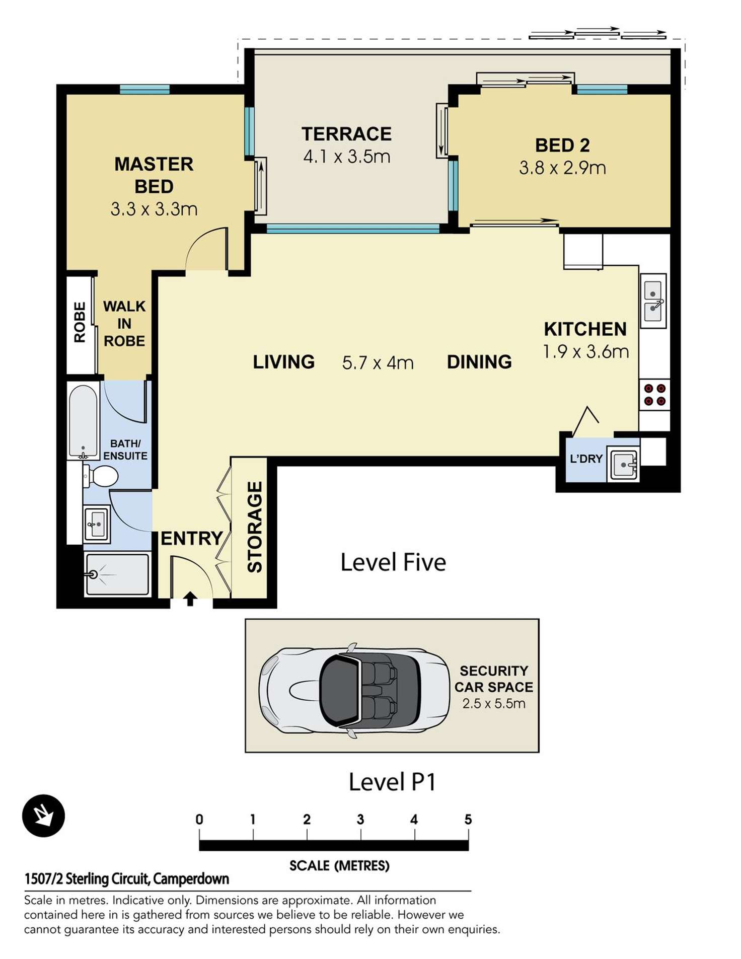 Floorplan of Homely apartment listing, 1507/2 Sterling Circuit, Camperdown NSW 2050