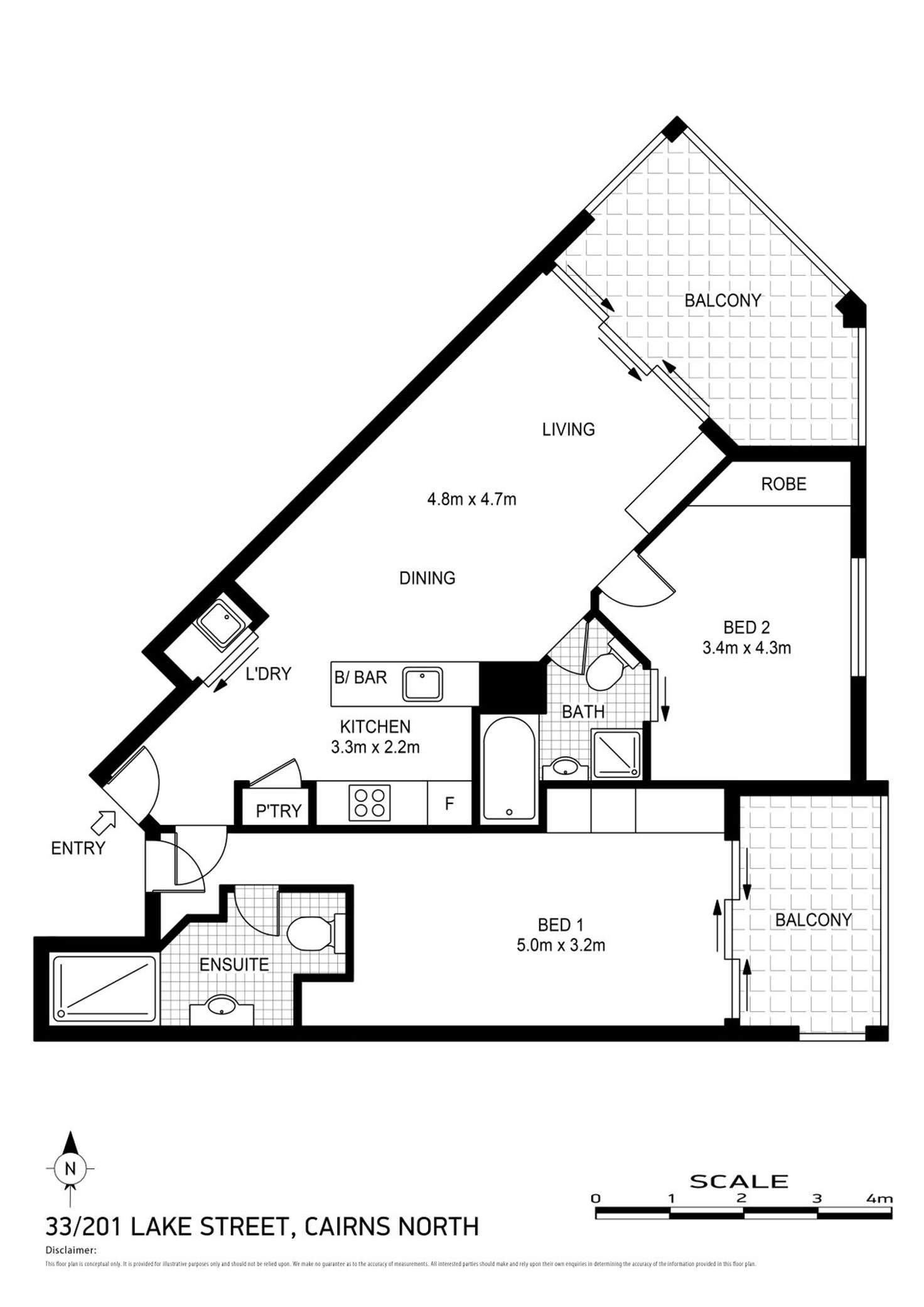Floorplan of Homely unit listing, 33/201 Lake Street, Cairns North QLD 4870