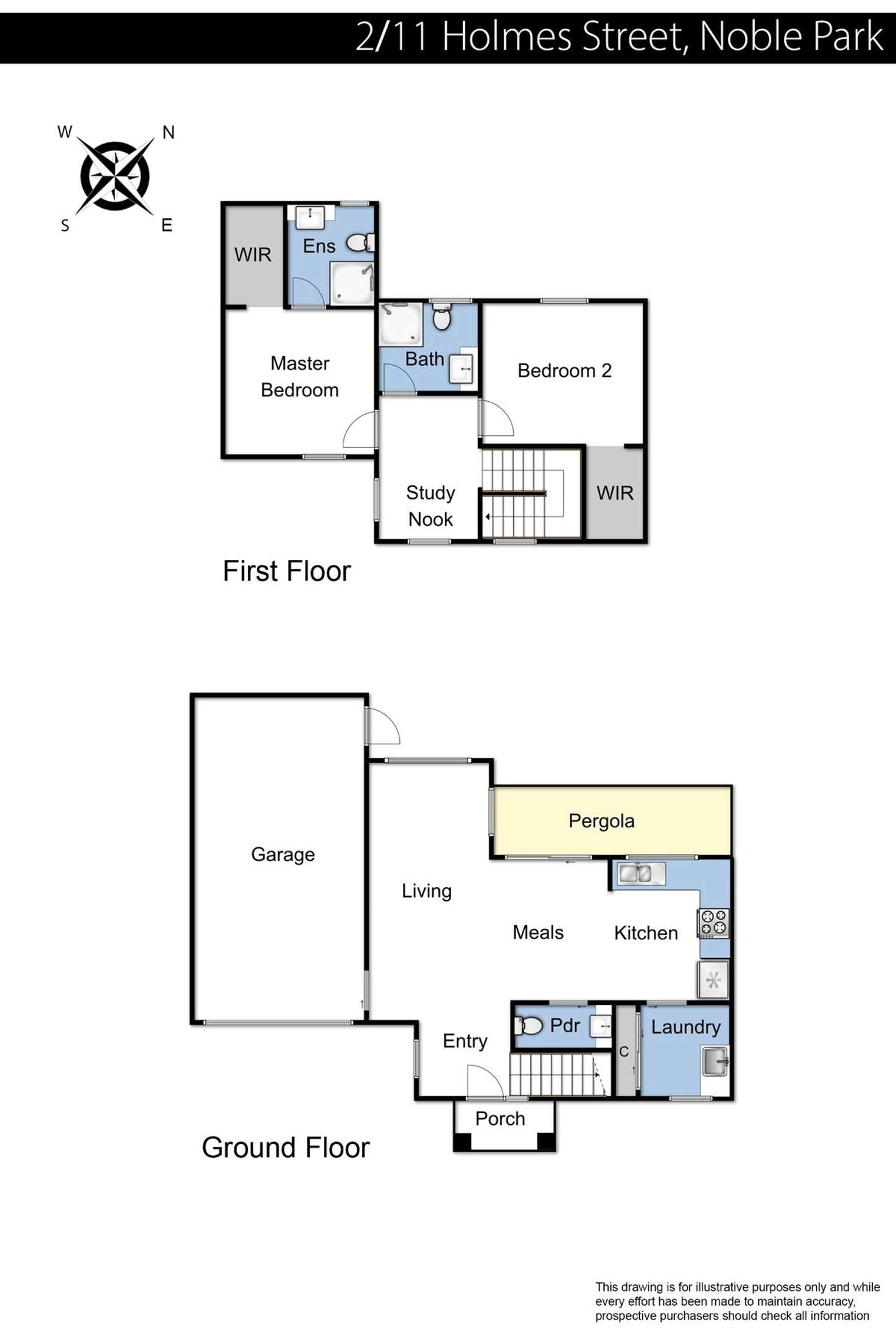 Floorplan of Homely townhouse listing, 2/11 Holmes Street, Noble Park VIC 3174