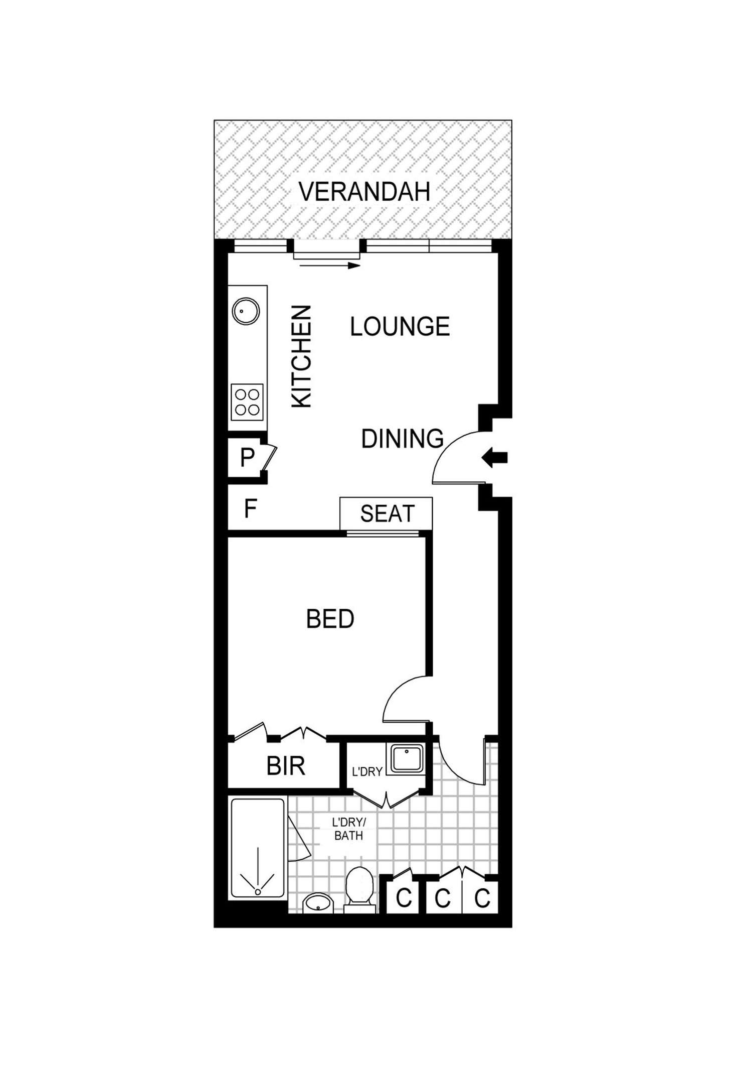Floorplan of Homely apartment listing, 19/89 Roden Street, West Melbourne VIC 3003