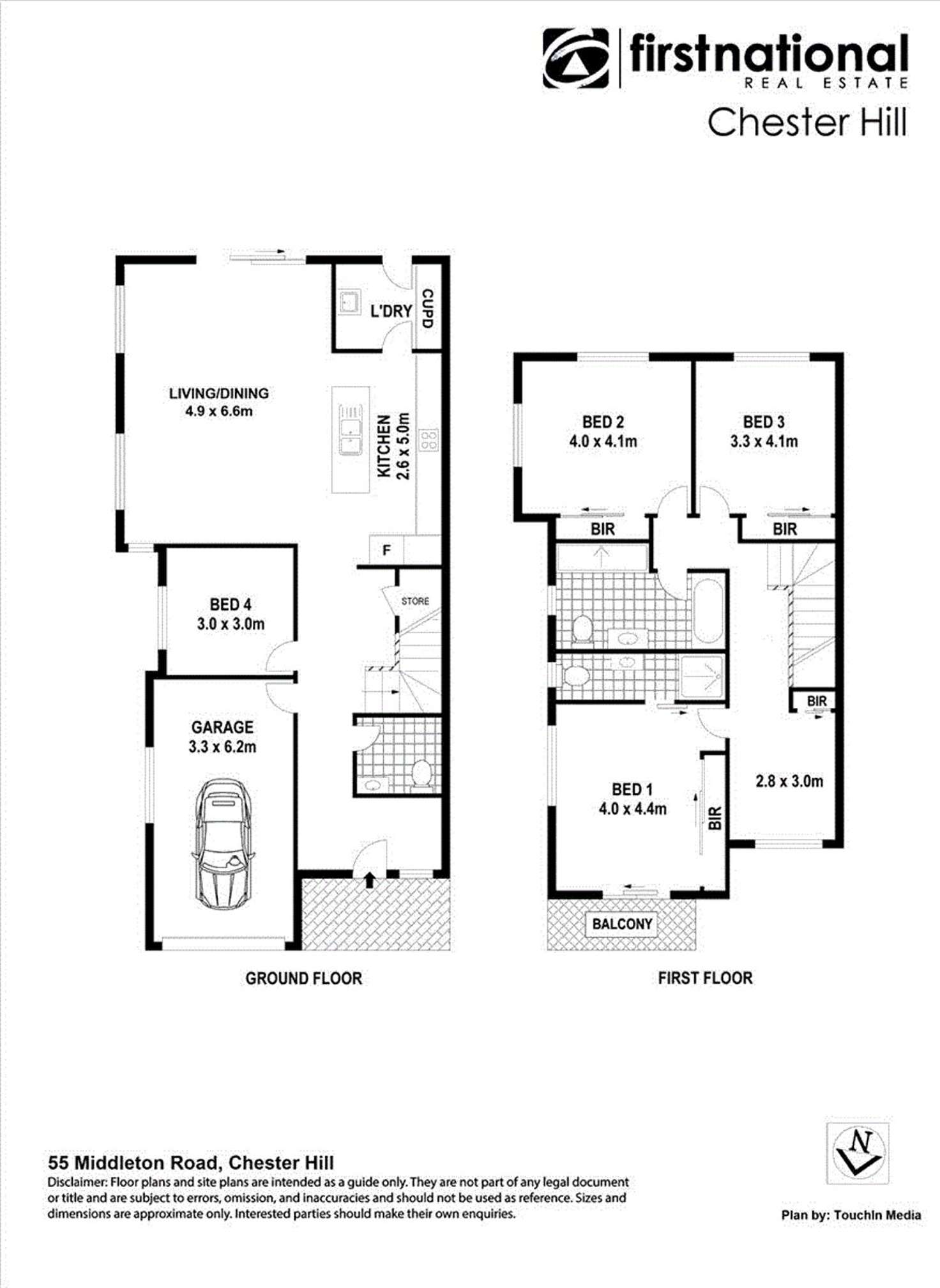 Floorplan of Homely semiDetached listing, 55 Middleton Road, Chester Hill NSW 2162