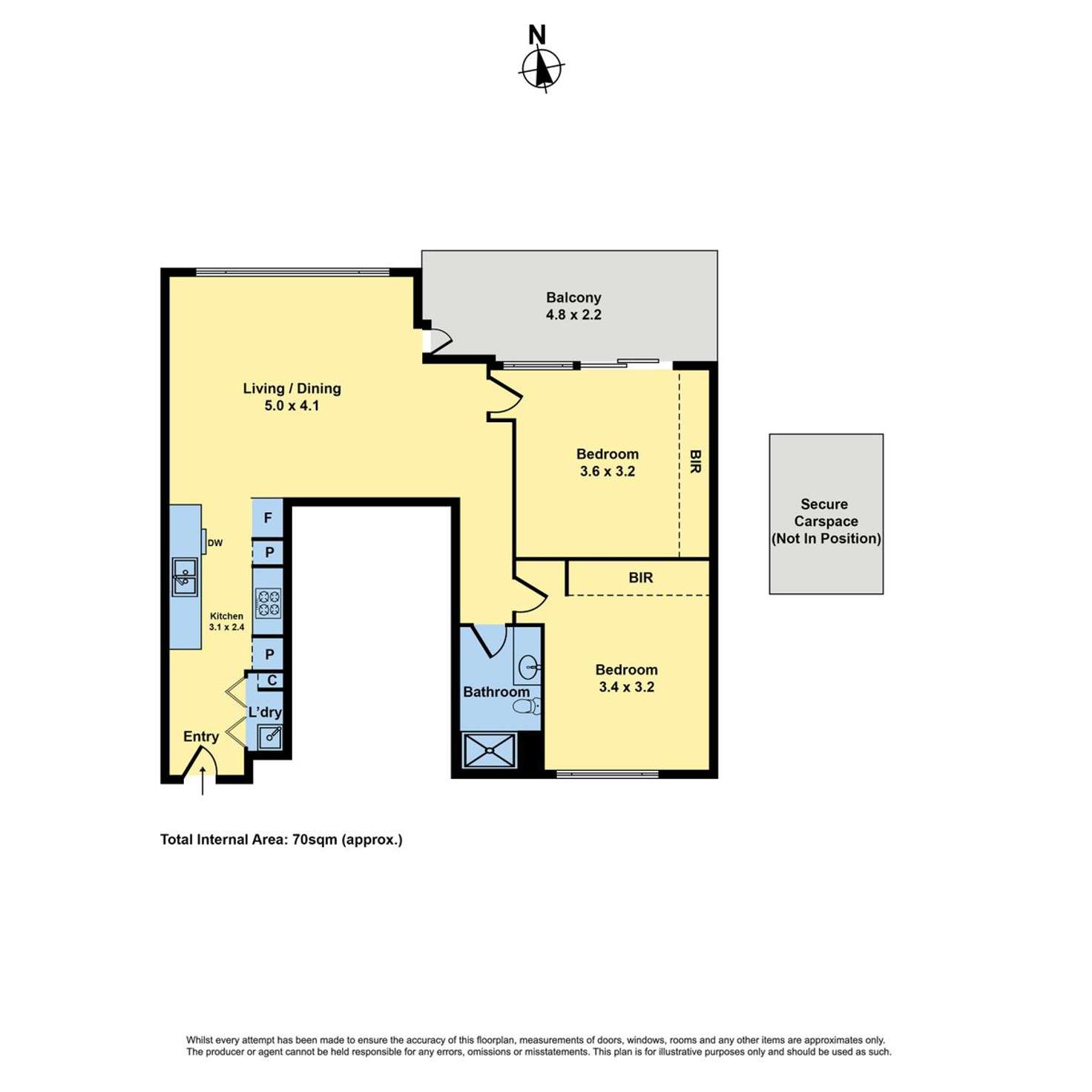 Floorplan of Homely apartment listing, 303/18 Bent Street, Kensington VIC 3031