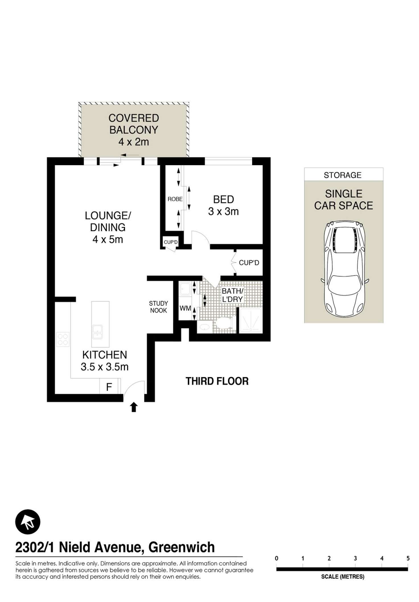 Floorplan of Homely apartment listing, 2302/1 Nield Avenue, Greenwich NSW 2065