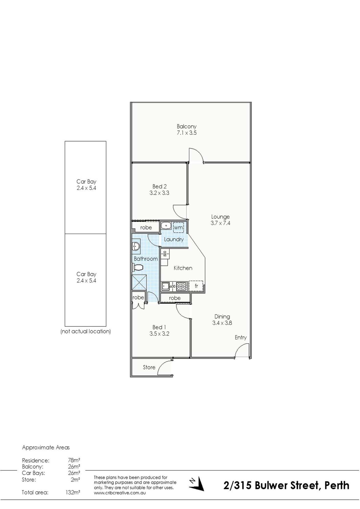 Floorplan of Homely apartment listing, 2/315 Bulwer St, Perth WA 6000